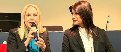 A sinistra Paola Nicastro, Presidente e AD di Sviluppo Lavoro Italia, Assessore Scuola, Università, Formazione, Orientamento al lavoro, Politiche dell’Occupazione - Regione Liguria a destra Simona Ferro, 